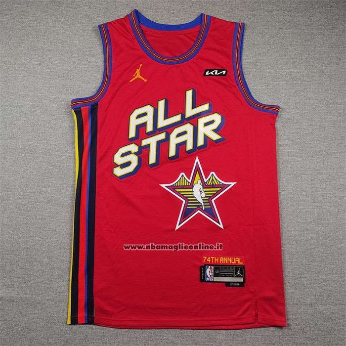 Maglia All Star 2025 San Antonio Spurs Victor Wembanyama No 1 Rosso